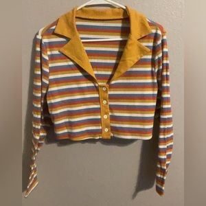 Cropped butte down long sleeve top #4